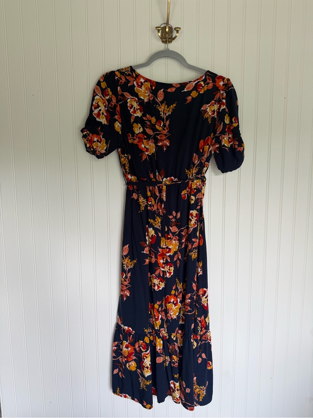 Isabel Maternity Ingrid & Isabel Floral Maxi Dress Navy Tie Waist Small - Picture 9 of 12